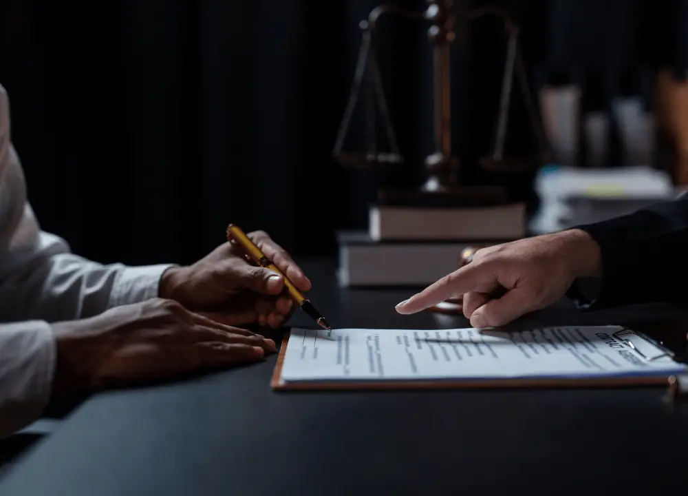 Danziger & De Llano LLP lawyer consulting client about asbestos claim